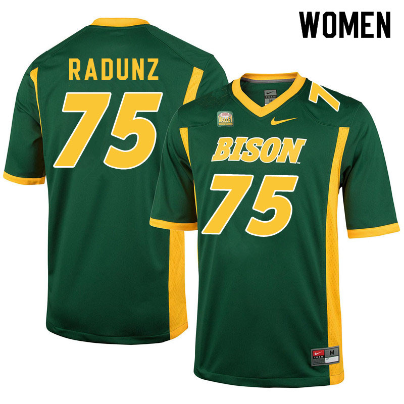 Women #75 Dillon Radunz North Dakota State Bison College Football Jerseys Sale-Green